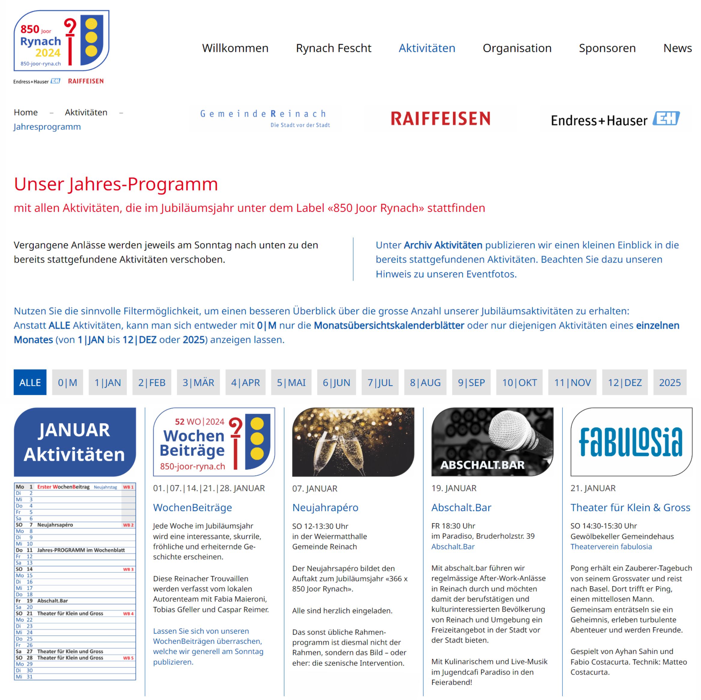 Website & Online-Jahresprogramm